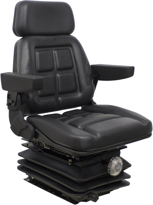 Versatile 4WD Series Tractor Replacement Seat & Mechanical Suspension - Fits Various Models - Black Vinyl