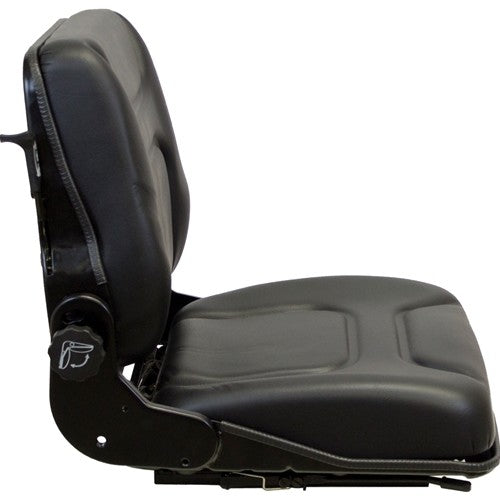 Bomag Roller Replacement Seat & Mechanical Semi-Suspension - Fits Various Models - Black Vinyl