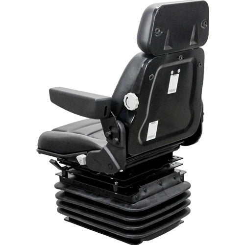 Allis Chalmers 7000 Series Tractor Replacement Seat & Mechanical Suspension - Fits Various Models - Black Vinyl