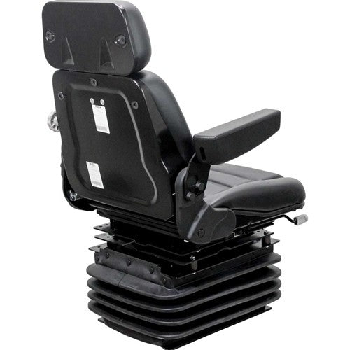 Allis Chalmers 7000 Series Tractor Replacement Seat & Mechanical Suspension - Fits Various Models - Black Vinyl