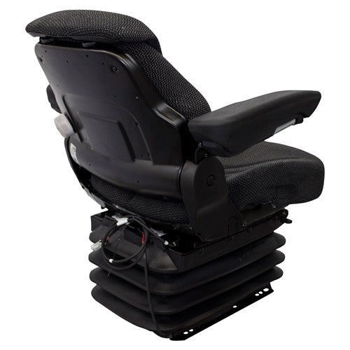 Allis Chalmers 7000 Series Tractor Replacement Seat & Air Suspension - Fits Various Models - Black/Gray Cloth