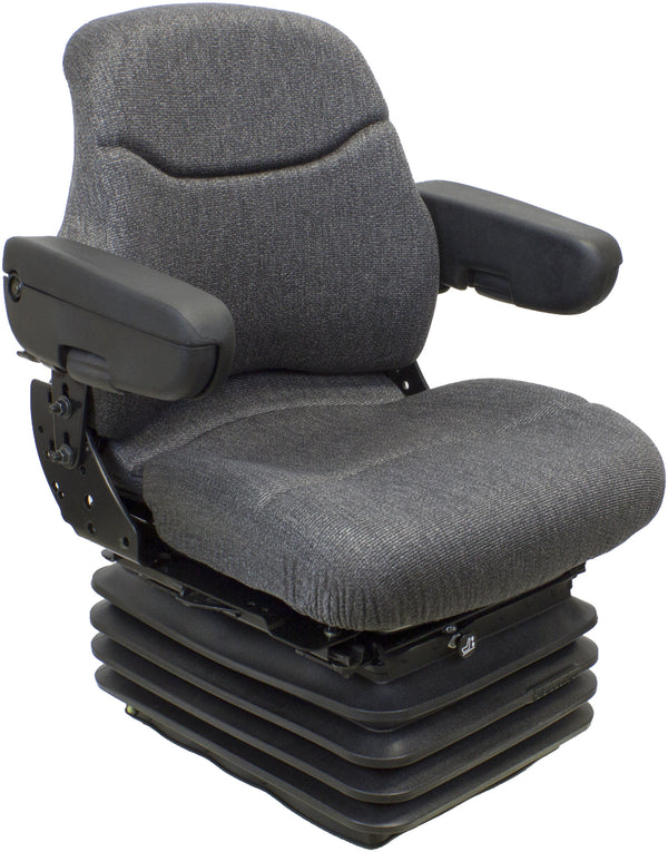 Ford/New Holland Tractor Seat & Air Suspension - Fits Various Models - Gray Cloth