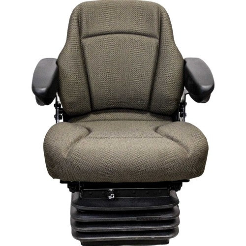 Ford/New Holland Tractor Seat & Air Suspension - Fits Various Models - Brown Cloth
