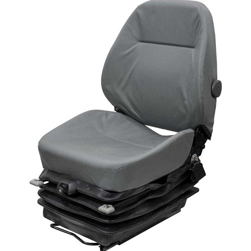 John Deere Motor Grader Seat & Air Suspension - Fits Various Models - Gray Cloth