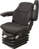 AGCO/AGCO White Tractor Replacement Seat & Air Suspension - Fits Various Models - Black/Gray Cloth