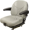 Simplicity Lawn Mower Seat & Mechanical Suspension w/Arms - Fits Various Models - Gray Vinyl