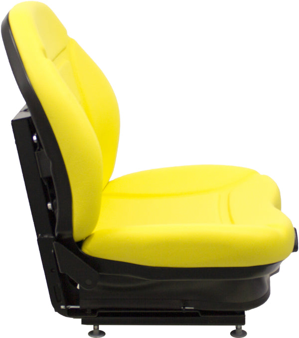 Gravely Lawn Mower Replacement Seat & Mechanical Suspension - Fits Various Models - Yellow Vinyl