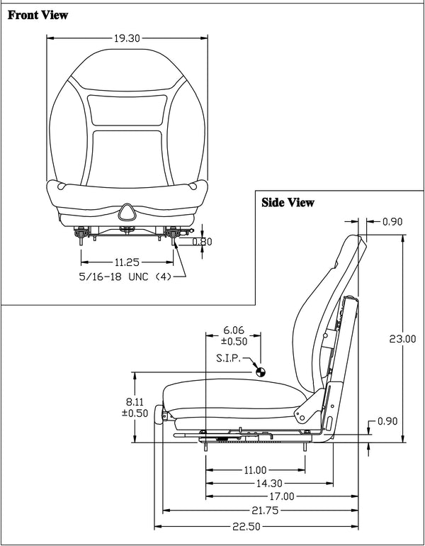 Gravely Lawn Mower Replacement Seat & Mechanical Suspension - Fits Various Models - Yellow Vinyl