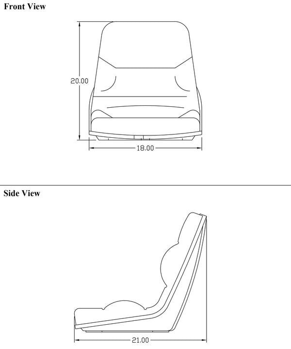 Taylor-Dunn Tow Tractor Replacement Seat Assembly - Fits Various Models - Black Vinyl