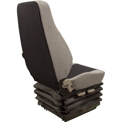 Doosan Articulated Dump Truck Seat & Mechanical Suspension - Fits Various Models - Gray Cloth