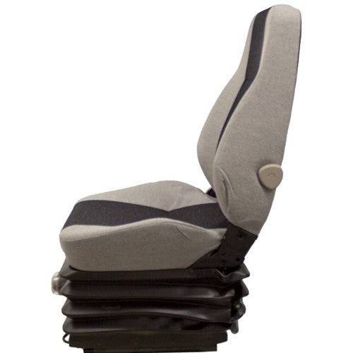 John Deere Motor Grader Seat & Mechanical Suspension - Fits Various Models - Gray Cloth