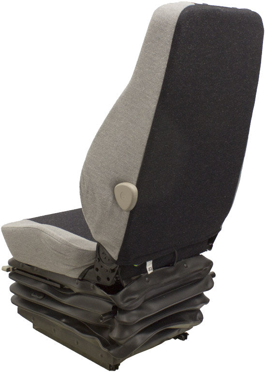 Case Excavator Replacement Seat & Air Suspension - Fits Various Models - Gray Cloth