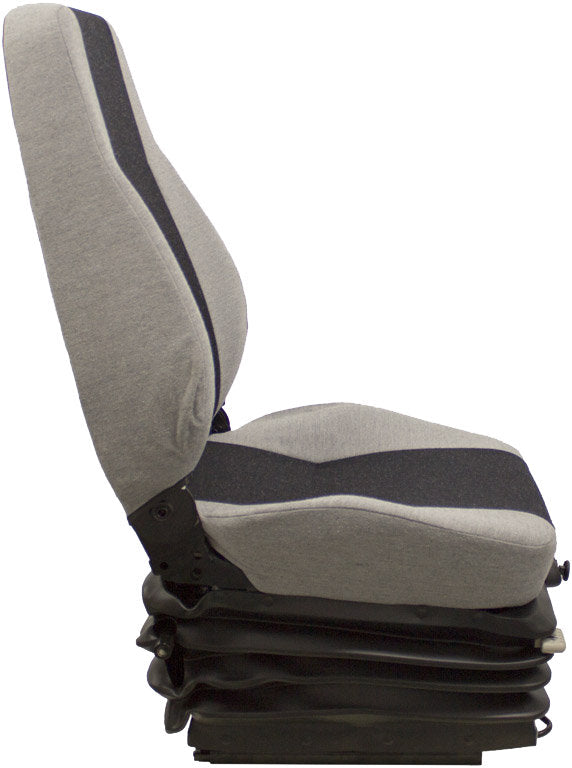 John Deere Excavator Replacement Seat & Air Suspension - Fits Various Models - Gray Cloth