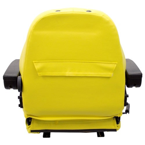 John Deere Compactor Replacement Seat Assembly w/Arms - Fits Various Models - Yellow Vinyl