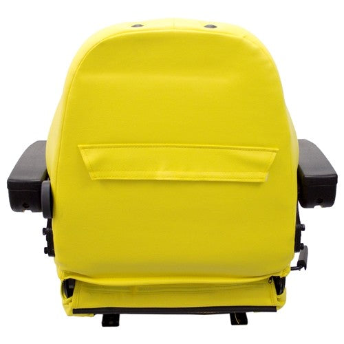 Case Excavator Seat Assembly w/Arms - Fits Various Models - Yellow Vinyl