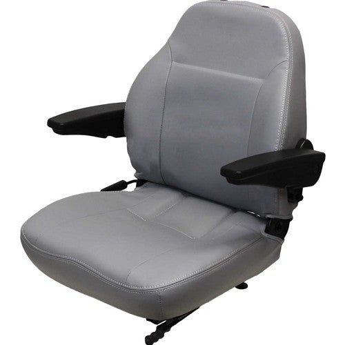 Bobcat 328 Excavator Replacement Seat Assembly w/Arms - Gray Vinyl