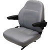 Case IH Tractor Seat Assembly w/Arms - Fits Various Models - Gray Vinyl
