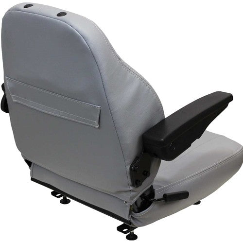 Ford/New Holland Tractor Seat Assembly w/Arms - Fits Various Models - Gray Vinyl