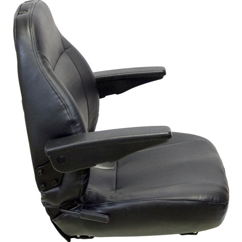 Bad Boy Lawn Mower Replacement Seat Assembly w/Arms - Fits Various Models - Black Vinyl