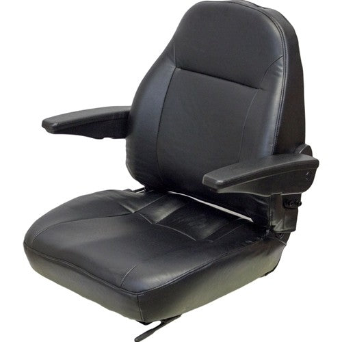 Bobcat 328 Excavator Replacement Seat Assembly w/Arms - Black Vinyl