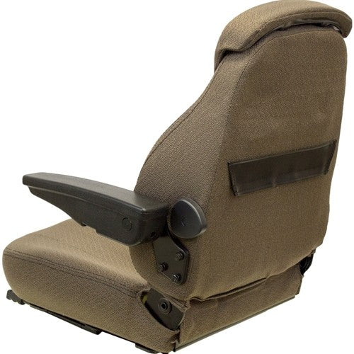 John Deere Tractor Replacement Seat Assembly - Fits Various Models - Brown Cloth