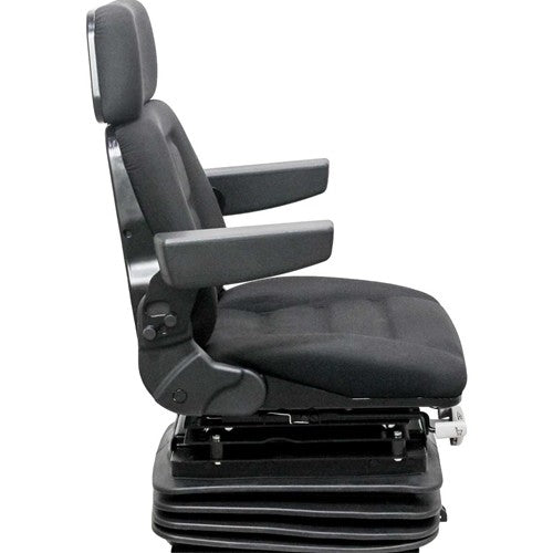 International Harvester 86-88 Series Tractor Replacement Seat & Mechanical Suspension - Fits Various Models - Black Cloth