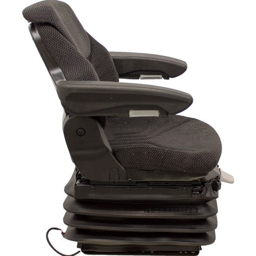 International Harvester 86-88 Series Tractor Seat & Air Suspension - Fits Various Models - Black/Gray Cloth