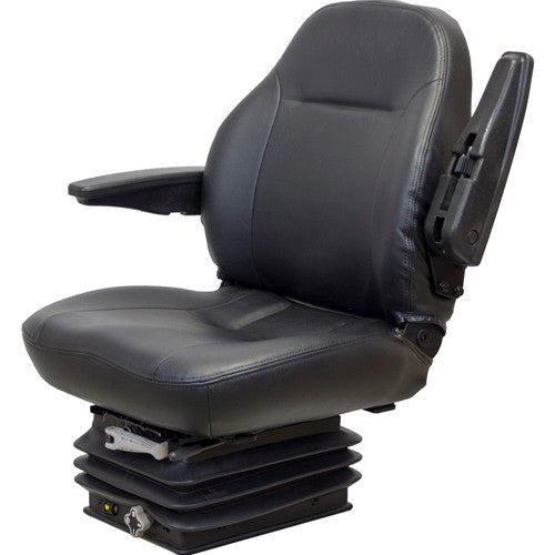 International Harvester 06-66 Series Tractor Replacement Seat & Mechanical Suspension - Fits Various Models - Black Vinyl