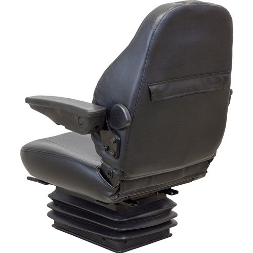 International Harvester 06-66 Series Tractor Replacement Seat & Mechanical Suspension - Fits Various Models - Black Vinyl