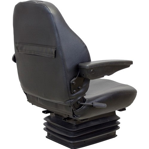 International Harvester 06-66 Series Tractor Replacement Seat & Mechanical Suspension - Fits Various Models - Black Vinyl