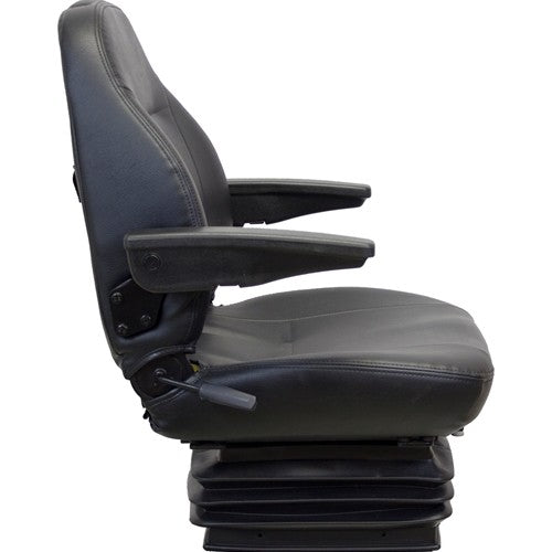 International Harvester 06-66 Series Tractor Replacement Seat & Mechanical Suspension - Fits Various Models - Black Vinyl