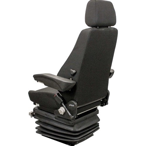 Case CX-D Series Excavator Replacement Seat & Mechanical Suspension - Fits Various Models - Black Cloth