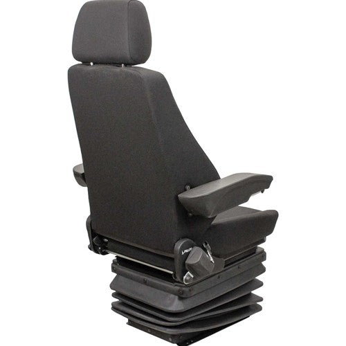 Case CX-D Series Excavator Replacement Seat & Mechanical Suspension - Fits Various Models - Black Cloth