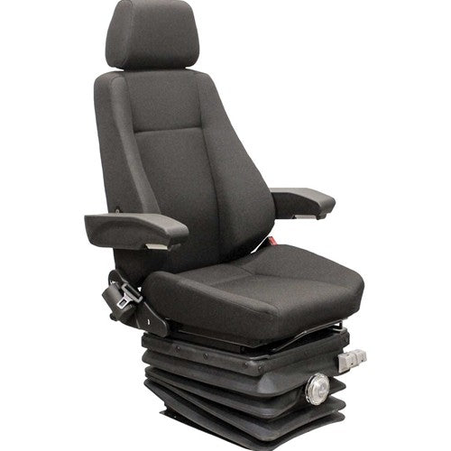 Case CX-D Series Excavator Replacement Seat & Mechanical Suspension - Fits Various Models - Black Cloth