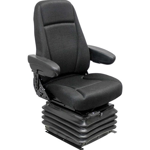 Case F Series Wheel Loader Replacement Seat & Air Suspension - Fits Various Models - Gray Cloth