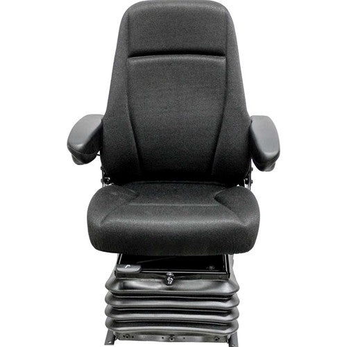 Case F Series Wheel Loader Replacement Seat & Air Suspension - Fits Various Models - Gray Cloth