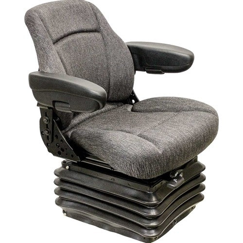 Case F Series Wheel Loader Replacement Seat & Air Suspension - Fits Various Models - Gray Cloth