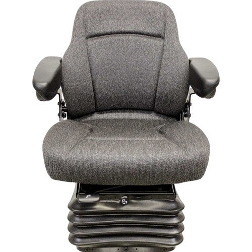 Case F Series Wheel Loader Replacement Seat & Air Suspension - Fits Various Models - Gray Cloth