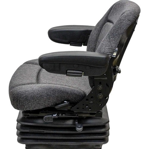 Case IH 5100-5200 Series Maxxum Tractor Replacement Seat & Air Suspension - Fits Various Models - Gray Cloth