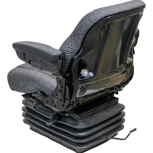 Case IH 5100-5200 Series Maxxum Tractor Replacement Seat & Air Suspension - Fits Various Models - Gray Cloth