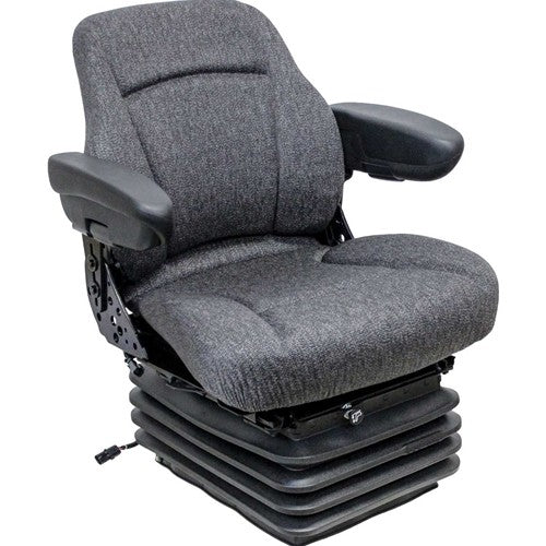 Case IH 5100-5200 Series Maxxum Tractor Replacement Seat & Air Suspension - Fits Various Models - Gray Cloth