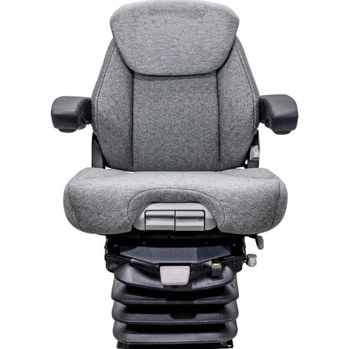 Case IH 5100-5200 Series Maxxum Tractor Replacement Seat & Air Suspension - Fits Various Models - Gray Cloth