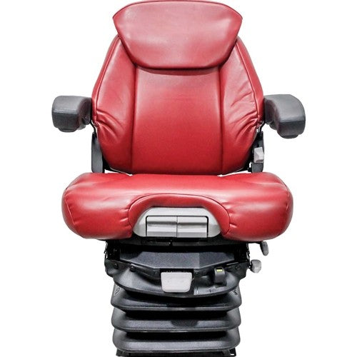 Case IH 71-89 Magnum/Steiger 9200-9300 Series Tractor Replacement Seat & Air Suspension - Fits Various Models - Red Leatherette