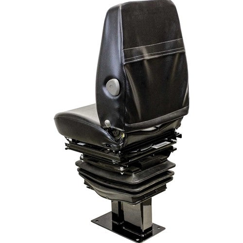 Caterpillar 416-450 Series Loader/Backhoe Replacement Seat & Mechanical Suspension - Fits Various Models - Black Vinyl