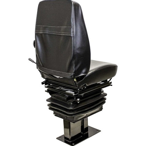 Caterpillar 416-450 Series Loader/Backhoe Replacement Seat & Mechanical Suspension - Fits Various Models - Black Vinyl