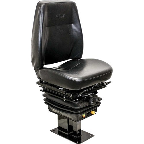 Caterpillar 416-450 Series Loader/Backhoe Replacement Seat & Mechanical Suspension - Fits Various Models - Black Vinyl