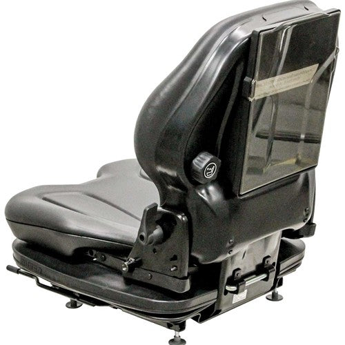 John Deere D-G Series Excavator Seat Assembly - Fits Various Models - Black Vinyl - Mechanical Semi- Suspension