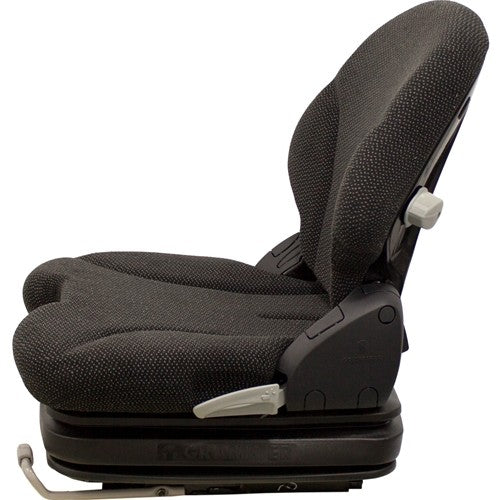 Grasshopper 600-700 Series Front Mount Tractor Mower Replacement Seat & Air Suspension - Fits Various Models - Black Cloth