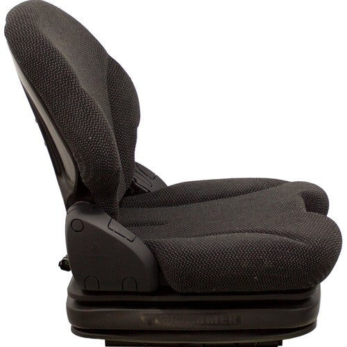 Grasshopper 600-700 Series Front Mount Tractor Mower Replacement Seat & Air Suspension - Fits Various Models - Black Cloth