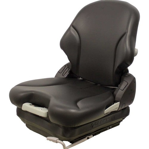 Grasshopper 600-700 Series Front Mount Tractor Mower Replacement Seat & Mechanical Suspension - Fits Various Models - Black Vinyl